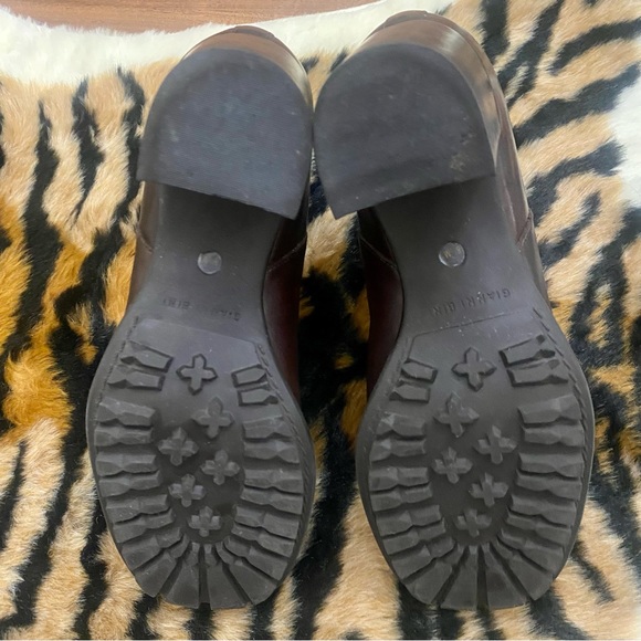 Brown Leather Stacked Heel Gianni Bini Ankle Boots Size 8 1/2 - Picture 10 of 16